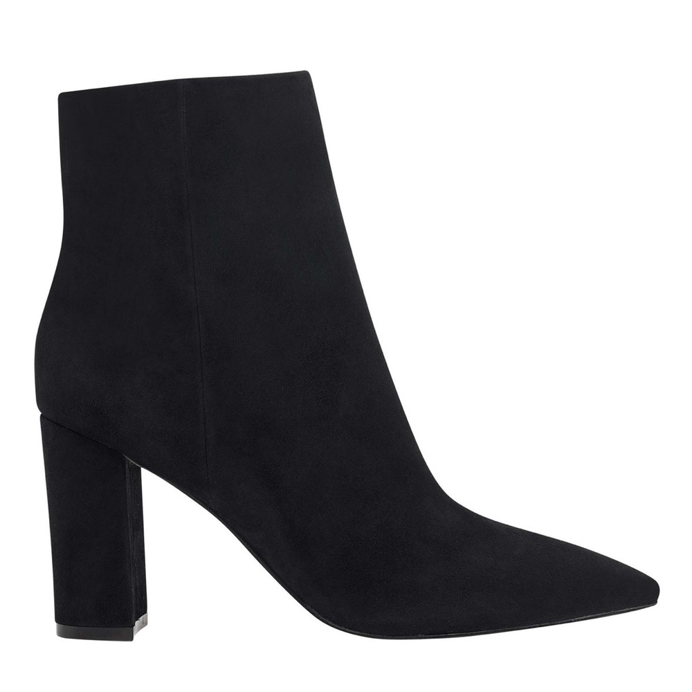MARC FISHER - ULANI BLACK SUEDE HEELED BOOTIE